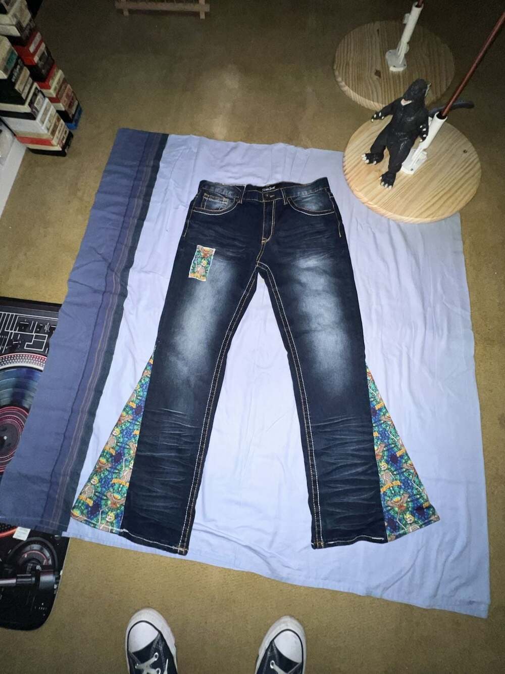 Custom Grateful Dead Bell Bottoms, Size 34x32